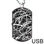 Ink Texture Colorful Blots Red Dog Tag USB Flash (Two Sides)