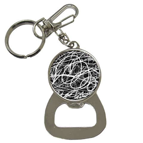 Flower Print Doodle Pattern Floral Bottle Opener Key Chain from ZippyPress Front