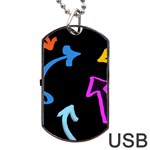 Ink Brushes Texture Grunge Dog Tag USB Flash (One Side)