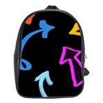 Ink Brushes Texture Grunge School Bag (XL)