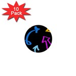 Colorful Arrows Kids Pointer 1  Mini Buttons (10 pack) 