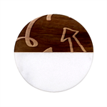Ink Brushes Texture Grunge Classic Marble Wood Coaster (Round) 