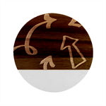 Colorful Arrows Kids Pointer Marble Wood Coaster (Round)