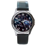 Fractal Cube 3d Art Nightmare Abstract Round Metal Watch