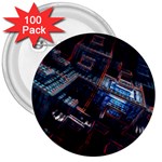 Fractal Cube 3d Art Nightmare Abstract 3  Buttons (100 pack) 