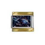 Fractal Cube 3d Art Nightmare Abstract Gold Trim Italian Charm (9mm)