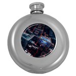 Fractal Cube 3d Art Nightmare Abstract Round Hip Flask (5 oz)