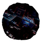 Fractal Cube 3d Art Nightmare Abstract Large 18  Premium Flano Round Cushions