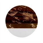 Fractal Cube 3d Art Nightmare Abstract Marble Wood Coaster (Round)