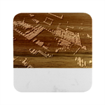 Fractal Cube 3d Art Nightmare Abstract Marble Wood Coaster (Square)