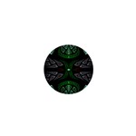 Fractal Green Black 3d Art Floral Pattern 1  Mini Buttons