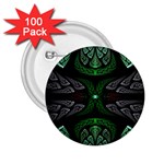 Fractal Green Black 3d Art Floral Pattern 2.25  Buttons (100 pack) 