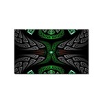 Fractal Green Black 3d Art Floral Pattern Sticker (Rectangular)