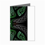 Fractal Green Black 3d Art Floral Pattern Mini Greeting Card