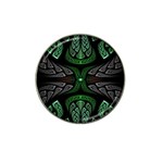 Fractal Green Black 3d Art Floral Pattern Hat Clip Ball Marker (4 pack)