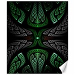 Fractal Green Black 3d Art Floral Pattern Canvas 8  x 10 
