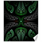 Fractal Green Black 3d Art Floral Pattern Canvas 20  x 24 