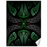 Fractal Green Black 3d Art Floral Pattern Canvas 36  x 48 