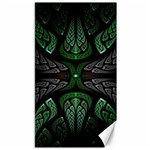 Fractal Green Black 3d Art Floral Pattern Canvas 40  x 72 