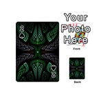 Fractal Green Black 3d Art Floral Pattern Playing Cards 54 Designs (Mini)