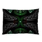 Fractal Green Black 3d Art Floral Pattern Pillow Case (Two Sides)
