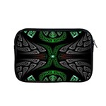 Fractal Green Black 3d Art Floral Pattern Apple MacBook Pro 15  Zipper Case