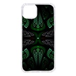 Fractal Green Black 3d Art Floral Pattern iPhone 14 Plus TPU UV Print Case