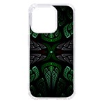 Fractal Green Black 3d Art Floral Pattern iPhone 14 Pro TPU UV Print Case
