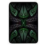 Fractal Green Black 3d Art Floral Pattern Rectangular Glass Fridge Magnet (4 pack)