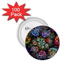Floral Fractal 3d Art Pattern 1.75  Buttons (100 pack) 