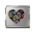 Floral Fractal 3d Art Pattern Mega Link Heart Italian Charm (18mm)