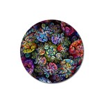 Floral Fractal 3d Art Pattern Magnet 3  (Round)