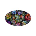 Floral Fractal 3d Art Pattern Sticker Oval (100 pack)