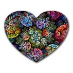 Floral Fractal 3d Art Pattern Heart Mousepad