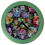 Floral Fractal 3d Art Pattern Color Wall Clock