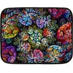 Floral Fractal 3d Art Pattern Two Sides Fleece Blanket (Mini)