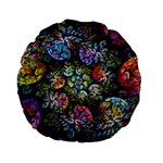 Floral Fractal 3d Art Pattern Standard 15  Premium Round Cushions