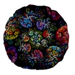 Floral Fractal 3d Art Pattern Large 18  Premium Round Cushions
