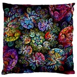 Floral Fractal 3d Art Pattern Large Premium Plush Fleece Cushion Case (One Side)