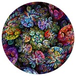 Floral Fractal 3d Art Pattern Round Trivet