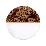 Floral Fractal 3d Art Pattern Classic Marble Wood Coaster (Round) 