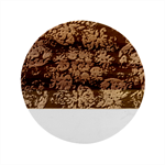 Floral Fractal 3d Art Pattern Marble Wood Coaster (Round)