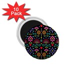 Mexican Folk Art Seamless Pattern 1.75  Magnets (10 pack) 