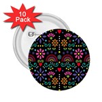 Mexican Folk Art Seamless Pattern 2.25  Buttons (10 pack) 