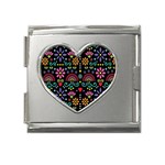 Mexican Folk Art Seamless Pattern Mega Link Heart Italian Charm (18mm)