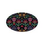 Mexican Folk Art Seamless Pattern Sticker (Oval)