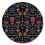 Mexican Folk Art Seamless Pattern Magnet 5  (Round)