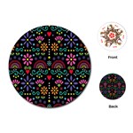 Mexican Folk Art Seamless Pattern Playing Cards Single Design (Round)
