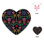 Mexican Folk Art Seamless Pattern Playing Cards Single Design (Heart)