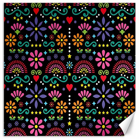 Mexican Folk Art Seamless Pattern Canvas 16  x 16  from ZippyPress 15.2 x15.41  Canvas - 1
